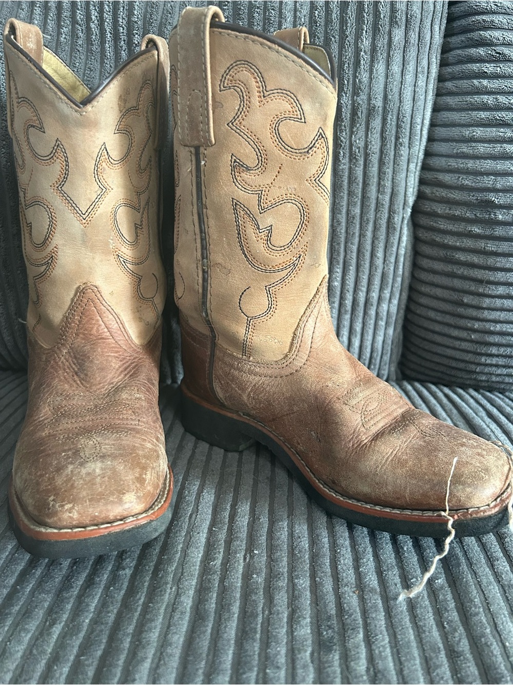 Youth Tan/Brown Western cowboy boots